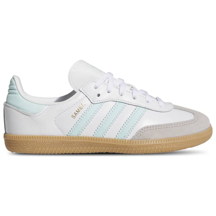 楽天スニケスアディダス Adidas Originals 【 Samba Boys' Preschool White/Semi Flash Aqua/Gum 】 サンバ キッズ ベビー マタニティ キッズファッション 靴 スニーカー 白色 ホワイト アクア
