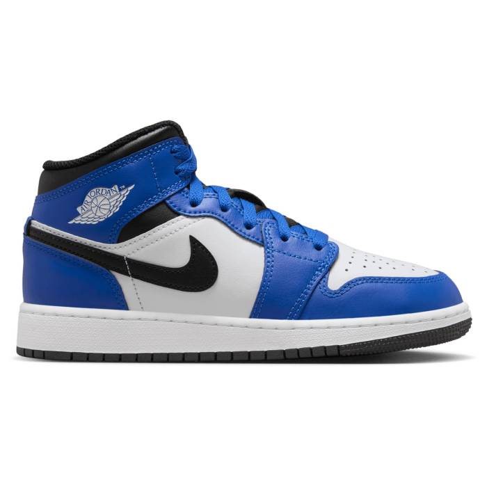 ʥ 硼 Jordan  Aj 1 Mid Boys' Grade School Blue/Black/White  ߥå ...