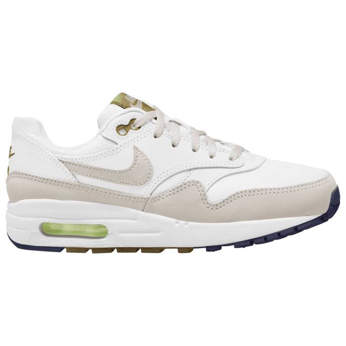 ʥ Nike  Air Max 1 Girls' Grade School White/Light Orewood Brown/Bro...