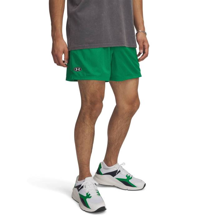 ޡ Under Armour  Essential Mesh Shorts Men's White/Team Kelly G...