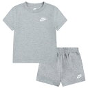 ナイキ Nike 【 Club Lbr Knit Shorts Set Boys' Toddler Dark Grey Heather 】 クラブ ニット ショーツ キッズ ベビー マタニティ ベビーファッション 上下セット セットアップ 灰色 グレー heather ヘザー