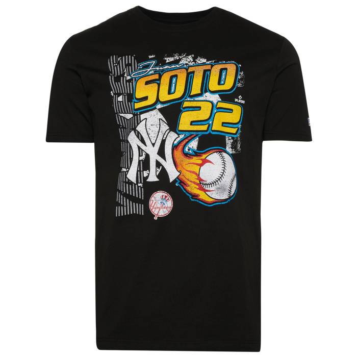 【★スーパーSALE★12/11深夜2時迄】ニューエラ New Era 【 Yankees Player T-Shirt Men's Black/White 】 ヤンキース Tシャツ メンズフ..