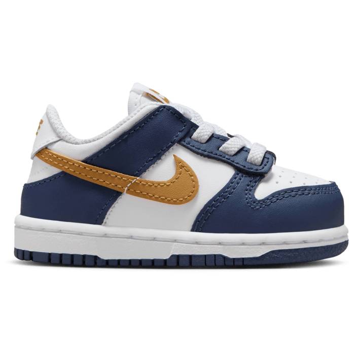 ナイキ Nike 【 Dunk Low Boys' Toddler White/Midnight Navy/Wheat 】 ダンクロー キッズ ベビー マタニティ ベビーファッション 靴 スニーカー 白色 ホワイト 紺色 ネイビー ウィート