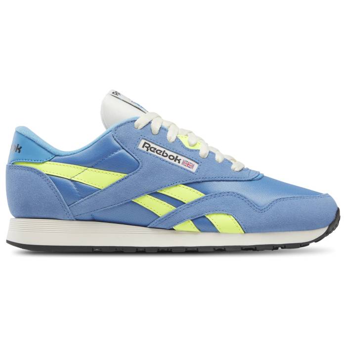 【★スーパーSALE★12/11深夜2時迄】リーボック Reebok 【 Classic Nylon Men's Solar Acid Yellow/Essential Blue/Vintage Chalk 】 クラシック ナイロン 靴 メンズ靴 スニーカー メンズ yellow 黄色・イエロー 青色 ブルー vintage ビンテージ・ヴィンテ