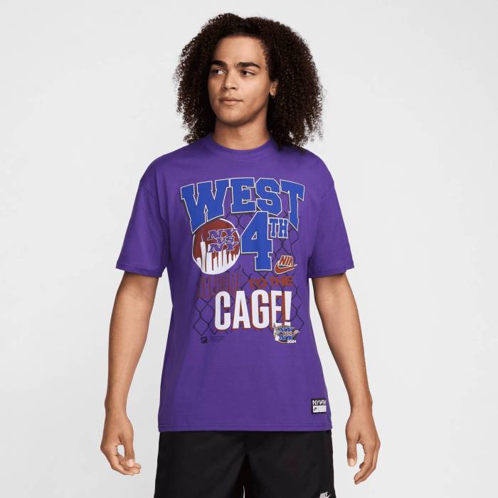 ʥ Nike  Nsw Max90 W4Th '24 Short Sleeve T-Shirt Men's Black/Purple ...