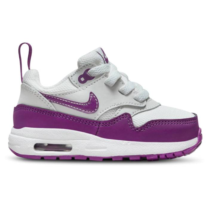 楽天スニケスナイキ Nike 【 Air Max 1 Easyon Boys' Toddler White/Violet 】 マックス キッズ ベビー マタニティ ベビーファッション 靴 スニーカー 白色 ホワイト 紫・バイオレット