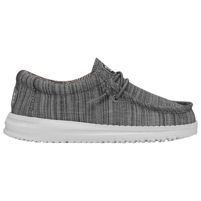 楽天スニケスHeydude 【 Wally Blend Linen Boys' Toddler White/Gray 】 キッズ ベビー マタニティ ベビーファッション 靴 スニーカー 白色 ホワイト gray 灰色・グレー・グレイ