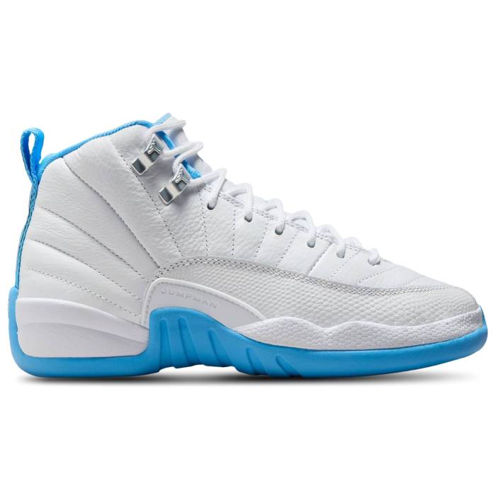 ナイキ ジョーダン Jordan 【 Retro 12 Boys' Grade School White/University Blue 】 レトロ キッズ ベビー マタニティ キッズファッション 靴 スニーカー 白色 ホワイト 青色 ブルー(4)