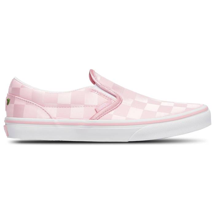 ヴァンズ Vans 【 Classic Slip On Girls' Grade School Satin Rose Pink/White 】 クラシック キッズ ベビー マタニティ キッズファッション 靴 スニーカー ジュニア キッズ サテン Rose ローズ pink ピンク 白色(4)