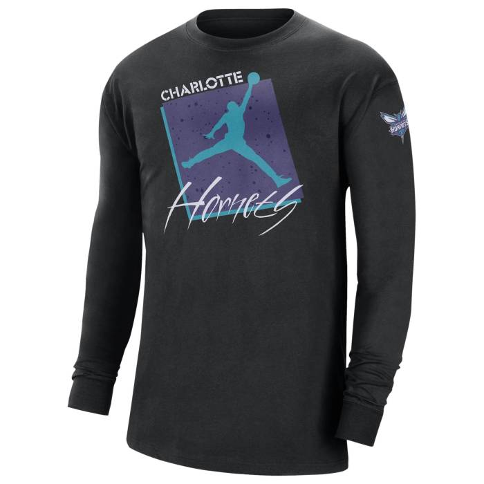 ʥ Nike  Bobcats Courtside Statement L/S T-Shirt Men's Black/Purple ...