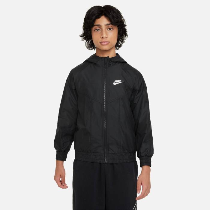 ʥ Nike  Windrunner Hooded Jacket Boys' Grade School Black/White  W...