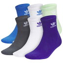 アディダス Adidas Originals 【 Trefoil 6-Pack Quarter Socks Men's Blue/Green/Purple 】 トレフォイル ソックス・靴下 インナー 下着 ナイトウェア メンズ 靴下 レッグウェア 靴下 メンズ 青色 ブルー green 緑