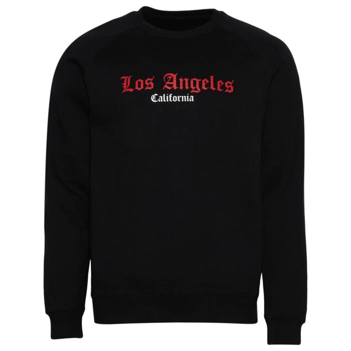 The Hometown Wave 【 La Crew Men's Black/White 】 ロサンゼルス クルー メンズファッション トップス スウェット トレーナー メンズ 黒色 ブラック 白色 ホワイト