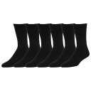 Lckr 【 6-Pack Athletic Half Cushion Crew Socks Men's Black/Black 】 ハーフ クルー ソックス・靴下 インナー 下着 ナイトウェア メンズ 靴下 レッグウェア 靴下 メンズ 黒色 ブラック