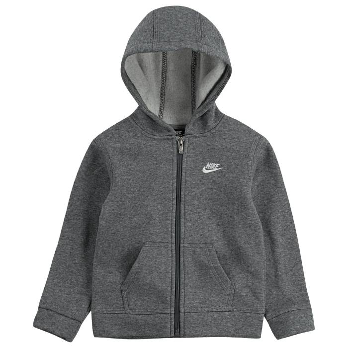 ʥ Nike  Club Fleece Full-Zip Hoodie Boys' Grade School Grey/Grey  ...