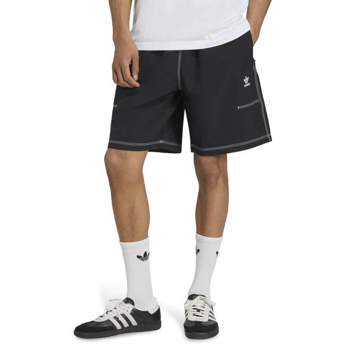 アディダス Adidas Originals 【 Essential Fleece Shorts Men's Black 】 フリース ショーツ メンズファッション ズボン パンツ メンズ 黒色 ブラック