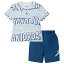 ナイキ ジョーダン Jordan 【 Play Aop Shorts Set Boys' Toddler Blue/White 】 ショーツ キッズ ベビー マタニティ ベビーファッション 上下セット セットアップ 青色 ブルー 白色 ホワイト