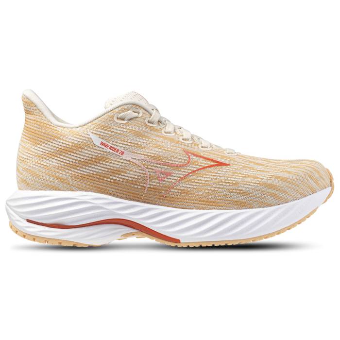 ミズノ Mizuno 【 Wave Rider 28 Women's Pristine/Spicy 