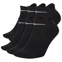 ナイキ Nike 【 Everyday Lightweight No Show Socks 6Pk Women's Black/White 】 ソックス・靴下 ...