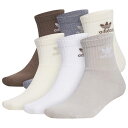 アディダス Adidas Originals 【 Trefoil 6 Pack Quarter Socks Men's Earth Strata/Wonder White/Wonder Beige 】 トレフォイル ソックス・靴下 インナー 下着 ナイトウェア メンズ 靴下 レッグウェア 靴下 メンズ 白色