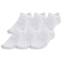 アンダーアーマー Under Armour 【 Essential 6 Pack No Show Socks Men's White/White/Halo Grey 】 ソックス・靴下 インナー 下着 ナイトウェア メンズ 靴下 レッグウェア 靴下 メンズ 白色 ホワイト 灰色 グレー