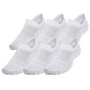 アンダーアーマー Under Armour 【 Essential 6 Pack Ultra Low Socks Men's White/White/Halo Grey 】 ultra ウルトラ ソックス・靴下 インナー 下着 ナイトウェア メンズ 靴下 レッグウェア 靴下 メンズ 白色 ホワ