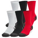 アンダーアーマー Under Armour 【 Perf Tech 6 Pack Crew Socks Men's Red/Red/Jet Grey 】 テック クルー ソックス・靴下 インナー 下着 ナイトウェア メンズ 靴下 レッグウェア 靴下 メンズ Red 赤・レッド 灰