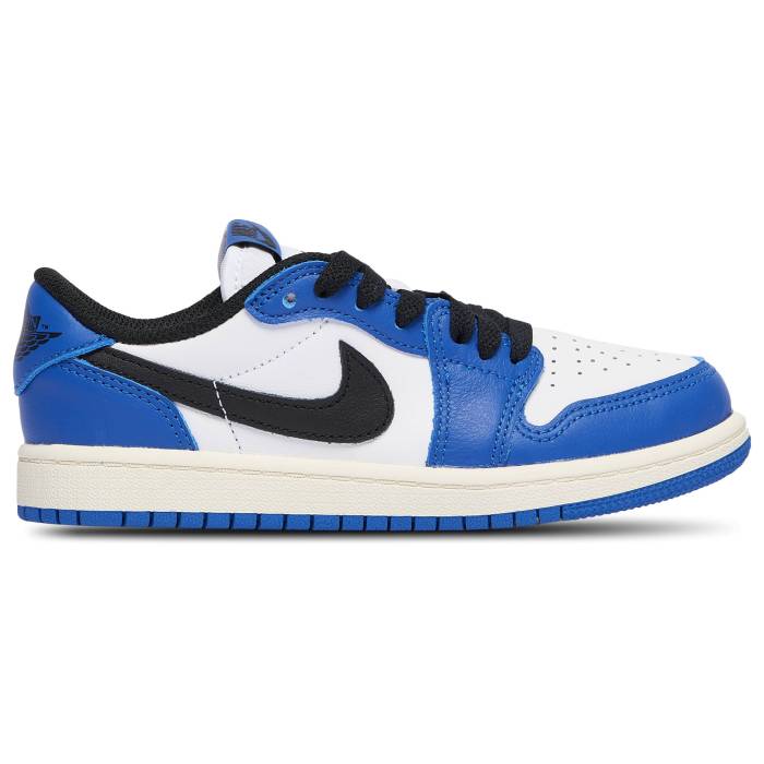 ナイキ ジョーダン Jordan 【 Retro 1 Low Og Boys' Preschool White/Blue/Black 】 レトロ キッズ ベビー マタニティ キッズファッション 靴 スニーカー 白色 ホワイト 青色 ブルー 黒色 ブラック