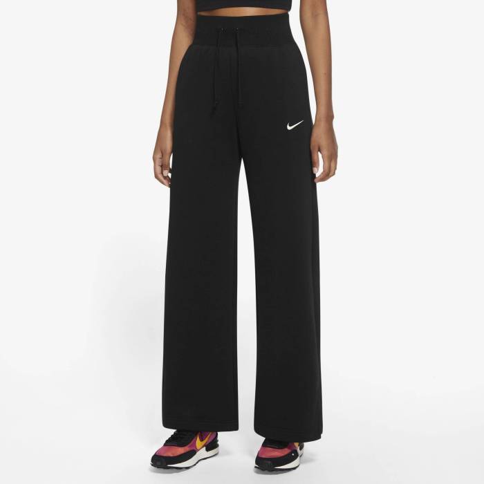ナイキ Nike 【 Phoenix High Rise Wide Pants Women's Black/White 】 フェニックス ハイ ライズ レディースファッション ボトムス パンツ レディース 黒色 ブラック 白色 ホワイト