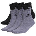アディダス Adidas Originals 【 6 Pack Quarter Socks Men's Medium Grey Heather/Black 】 ソックス・靴下 インナー 下着 ナイトウェア メンズ 靴下 レッグウェア 靴下 メンズ 灰色 グレー heather ヘザー 黒色 ブ
