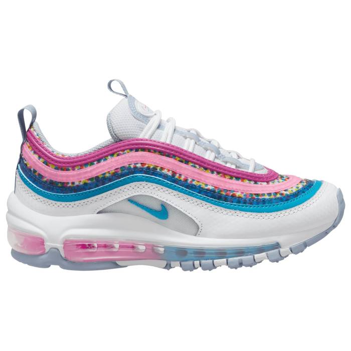 楽天スニケスナイキ Nike 【 Air Max 97 Se Girls' Grade School Active Fuchsia/White/Blue Lightning 】 マックス キッズ ベビー マタニティ キッズファッション 靴 スニーカー 白色 ホワイト 青色 ブルー ライトニング