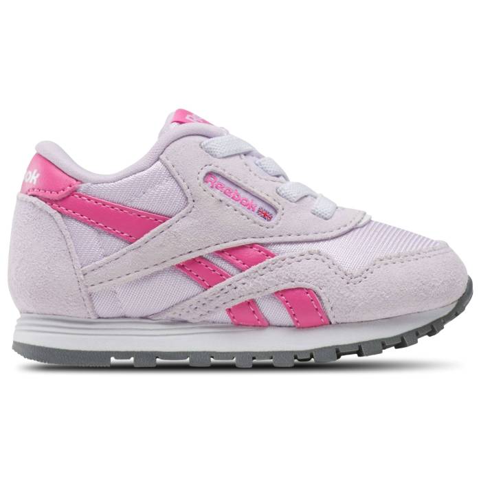 楽天スニケスリーボック Reebok 【 Cl Nylon Boys' Toddler True Pink/Digital Gleam/White 】 ナイロン キッズ ベビー マタニティ ベビーファッション 靴 スニーカー pink ピンク 白色 ホワイト