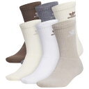 アディダス Adidas Originals 【 Trefoil 6 Pack Crew Socks Men's Earth Strata/Wonder Beige/Wonder White 】 トレフォイル クルー ソックス・靴下 インナー 下着 ナイトウェア メンズ 靴下 レッグウェア 靴下 メンズ