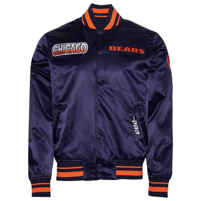 プロスタンダード Pro Standard 【 Chicago Bears Turn It Up M Rib Satin Jacket Men's Orange/Navy 】 シカゴ bears ベアーズ サテン Jacket ジャケット メンズファッション コート ジャケット メンズ orange 橙・オレ
