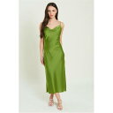 Be You 【 Satin Midaxi Dress Women Chartreuse 】 サテン ドレス レディースファッション ドレス レディース