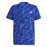 アディダス Adidas 【 Essentials Allover Print T-Shirt Junior Boys Kids Blue 】 Tシャツ キッズ ベ..
