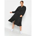 ユアーズ Yours 【 Curve Long Sleeve Spot Shirt Dress Men Black/White 】 Sleeve スリーブ ドレ...