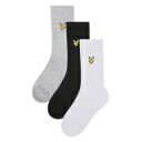 Lyle And Scott 【 3-Pack Crew Socks Juniors Kids Gry/Wht/Blk 】 3個入 クルー ソックス・靴下 キッ...