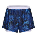 Slazenger 【 2 In 1 Swim Short Women Women White/Leaf Aop 】 スポーツ アウトドア 水泳 競技水着 レデ...