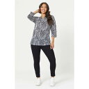 Be You 【 Zebra Print Collar Jersey Top Women Multi 】 ジャージ レディースファッション チュニック レディー...