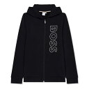 ボス Boss 【 Large Logo Zip Hoodie Juniors Kids 】 ロゴ フーディー パーカー キッズ ベビー マタニティ キッズファ...