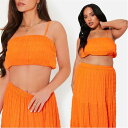 I Saw It First 【 Textured Shirred Cami Crop Top Women 】 Crop クロップ インナー 下着 ナイトウェア...