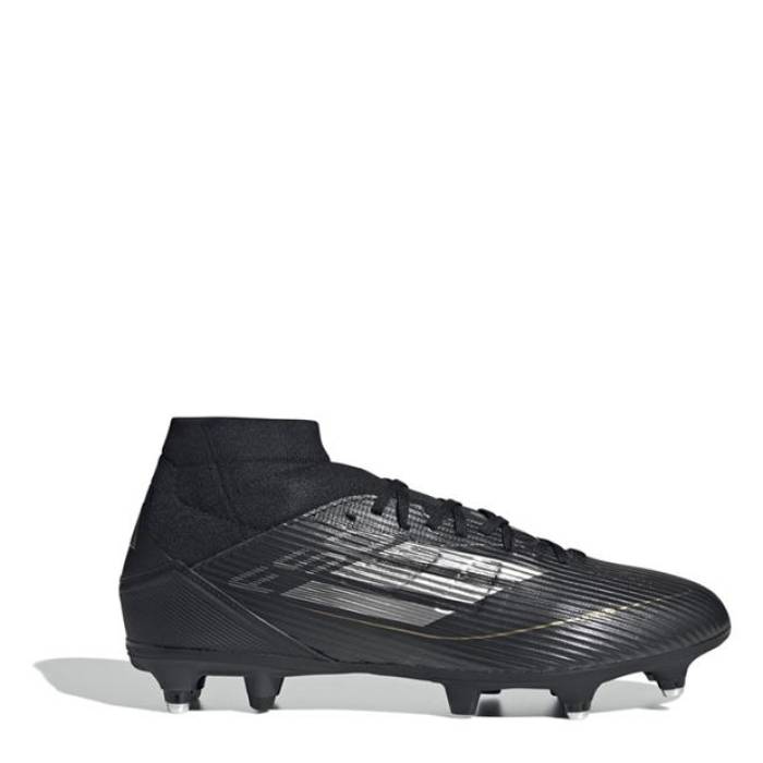 アディダス Adidas 【 F50 League Mid-Cut Soft Ground Football Boots Men Black/Silver 】 フットボール ブーツ スポーツ アウトドア サッカー フットサル サッカー シューズ スパイク メンズシューズ メンズ 黒