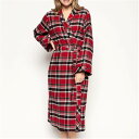 Cyberjammies 【 Clarissa Long Dressing Gown Women Red Check 】 インナー 下着 ナイトウェア レディー...