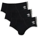 アディダス Adidas Originals 【 3 Pack 3-Stripe Briefs Men Black 】 インナー 下着 ナイトウェア メンズ インナー 下着 ボクサーパンツ メンズ 黒色 ブラック