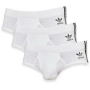 アディダス Adidas Originals 【 Originals Cotton Flex 3-Stripe Brief 3-Pack Men White 】 オリジナルス 3個入 インナー 下着 ナイトウェア メンズ インナー 下着 ボクサーパンツ メンズ 白色 ホワイト