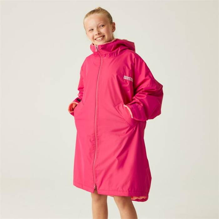 Regatta  Waterproof Robe Juniors Kids Pink Potion  ݡ ȥɥ ȥɥ ...