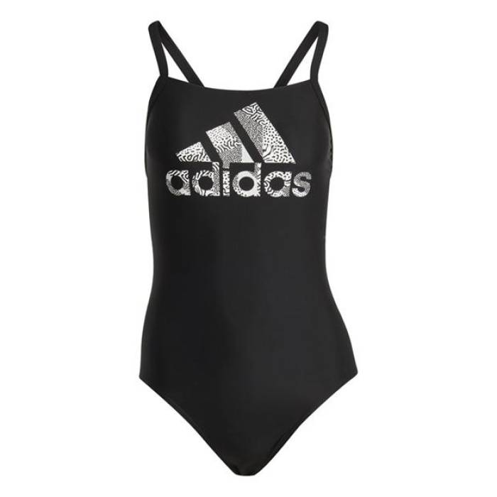 ǥ Adidas  Big Logo Swimsuit Womens Women Black/White    ǥ...