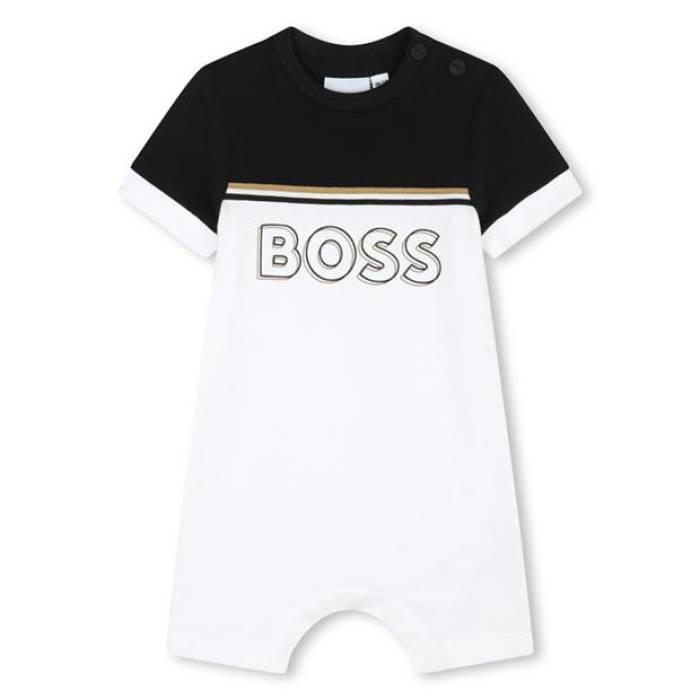 ܥ Boss  All In One Logo Baby Grow Baby White 10P   å ٥ӡ ޥ˥ƥ ...