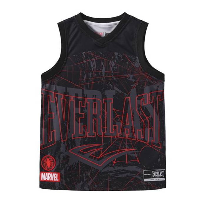 Everlast 【 Spiderman V-Neck Vest Juniors Kids Black 】 Vネック ベスト ジュニア キッズ 黒色 ブラック